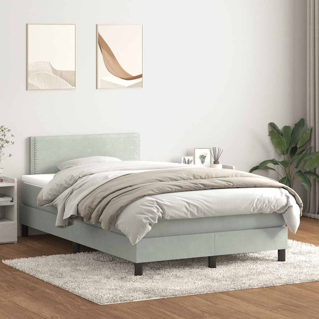 Cama box spring con colchón cuero sintético blanco 100x200 cm
