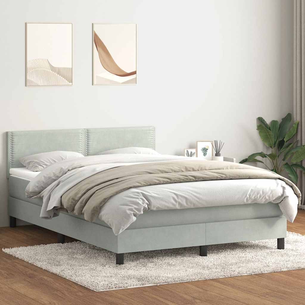 Cama box spring con colchón cuero sintético blanco 100x200 cm