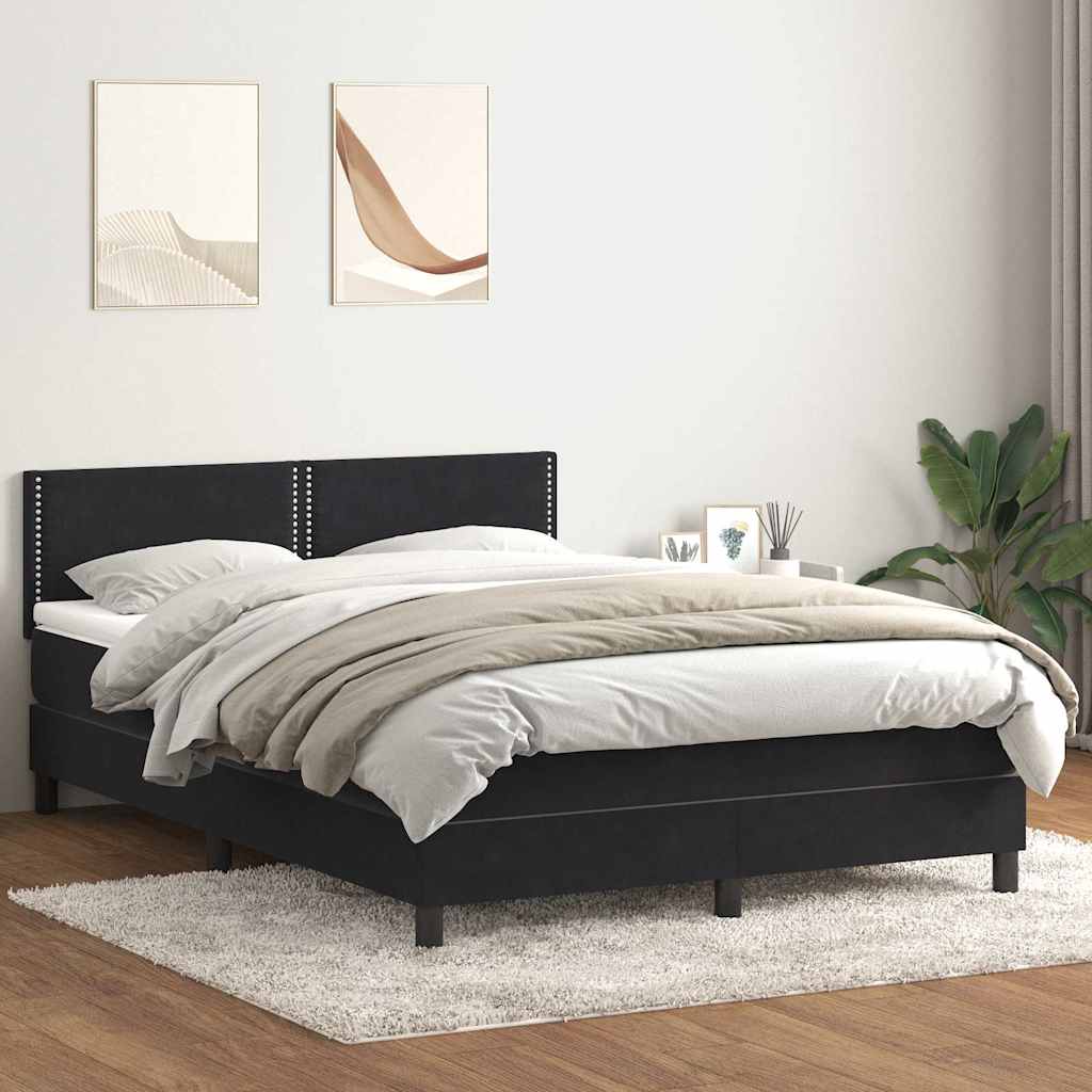 Cama box spring con colchón cuero sintético blanco 100x200 cm
