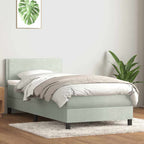 Cama box spring con colchón cuero sintético blanco 100x200 cm
