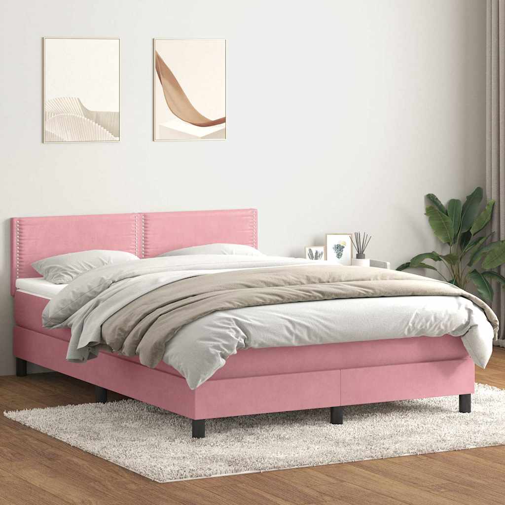 Cama box spring con colchón cuero sintético blanco 100x200 cm