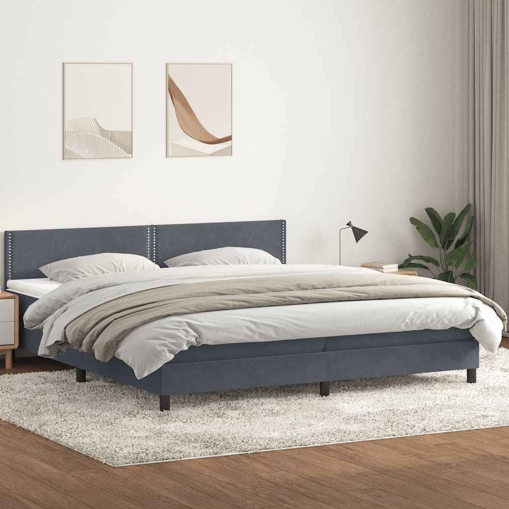 Cama box spring con colchón cuero sintético blanco 100x200 cm