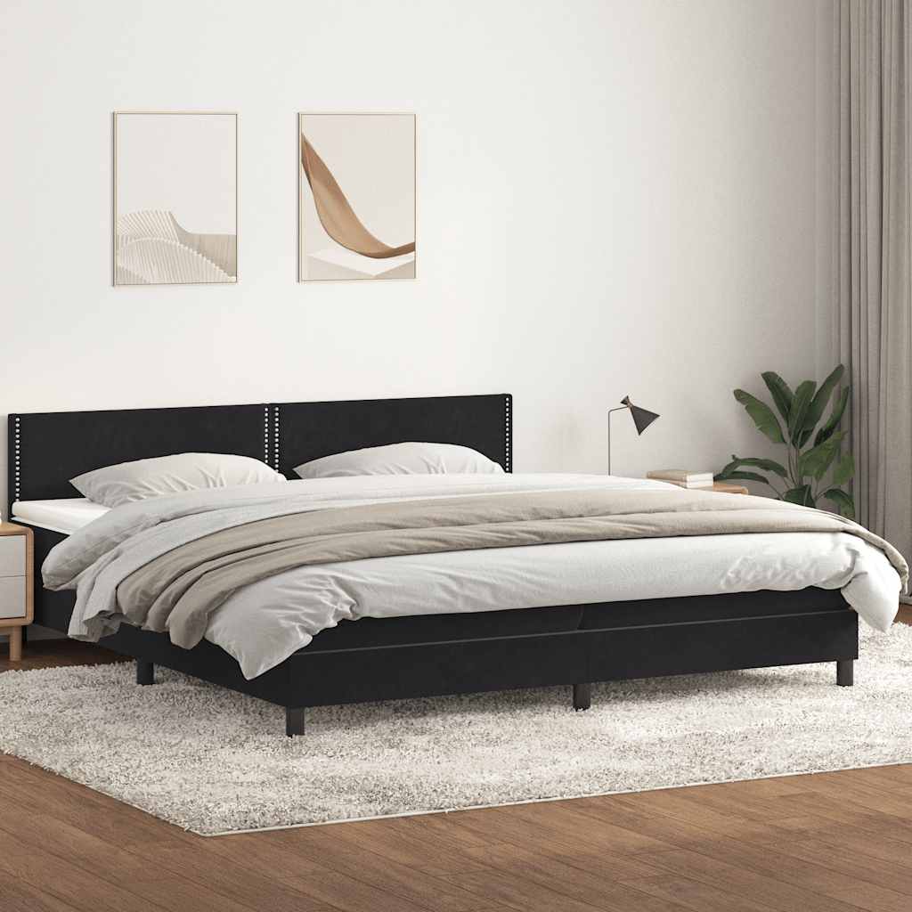Cama box spring con colchón cuero sintético blanco 100x200 cm