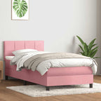 Cama box spring con colchón cuero sintético blanco 100x200 cm