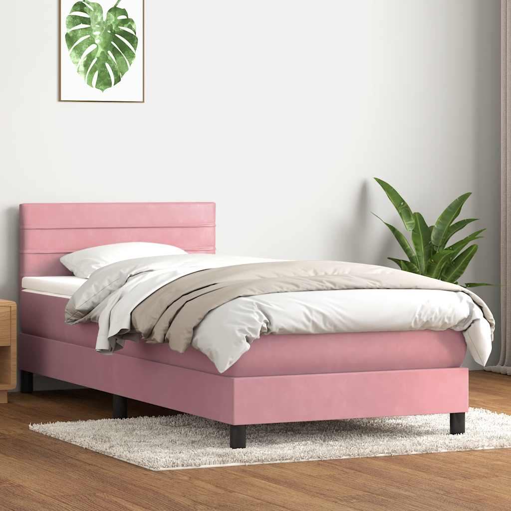 Cama box spring con colchón cuero sintético blanco 100x200 cm