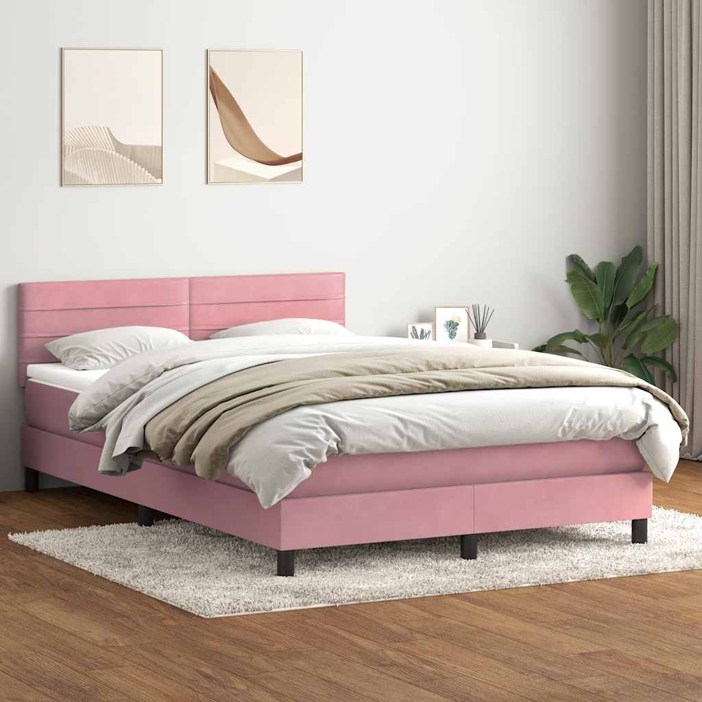 Cama box spring con colchón cuero sintético blanco 100x200 cm