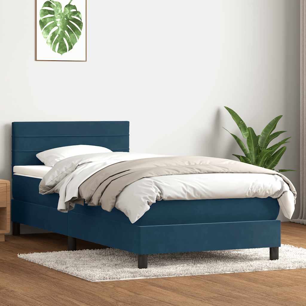 Cama box spring con colchón cuero sintético blanco 100x200 cm