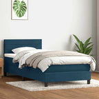Cama box spring con colchón cuero sintético blanco 100x200 cm