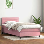 Cama box spring con colchón cuero sintético blanco 100x200 cm