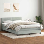 Cama box spring con colchón cuero sintético blanco 100x200 cm
