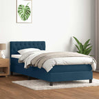 Cama box spring con colchón cuero sintético blanco 100x200 cm