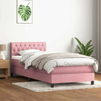 Cama box spring con colchón cuero sintético blanco 100x200 cm