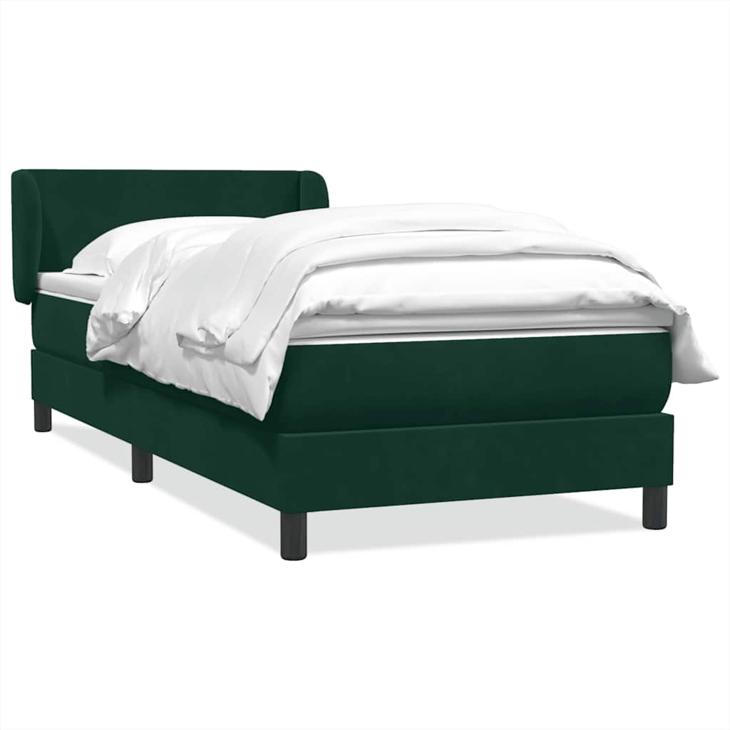Cama box spring con colchón cuero sintético blanco 100x200 cm