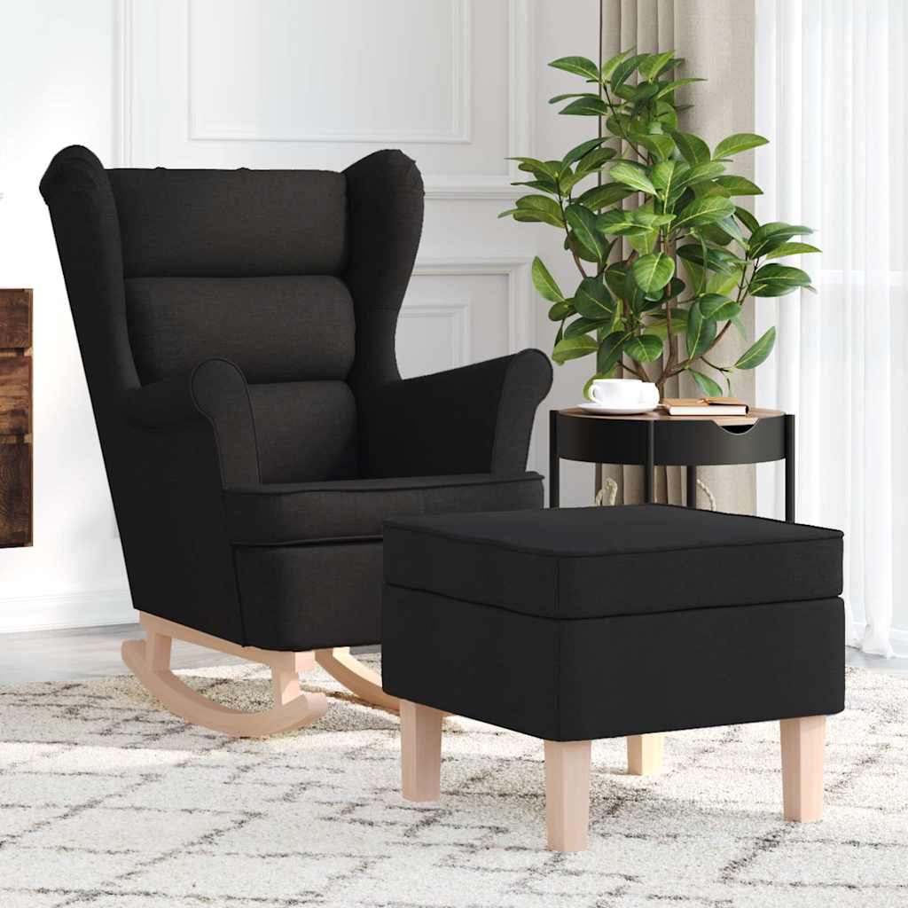 Silla mecedora de lino blanco 74x90x102 cm