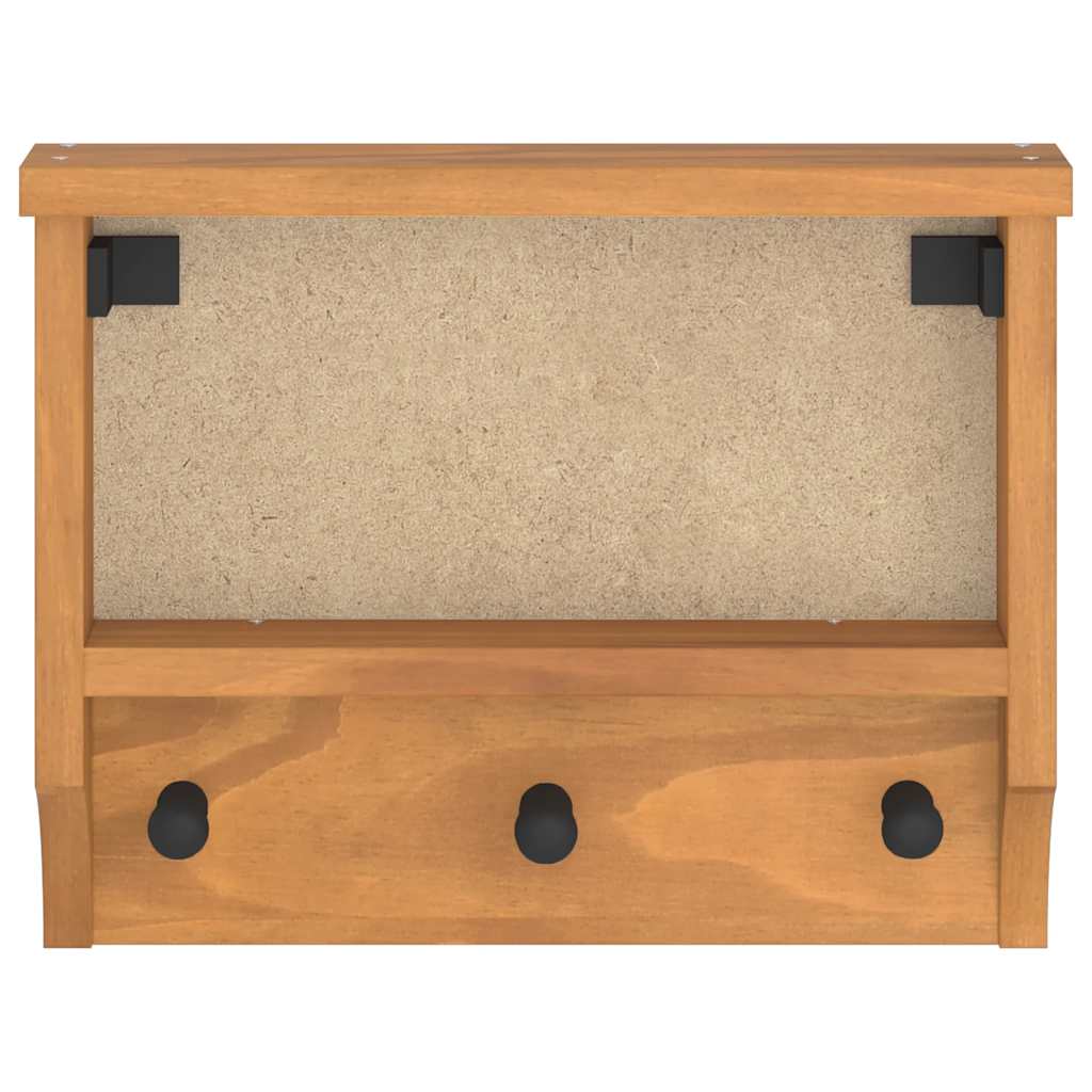Perchero de pared SANDNES 45x12x35 cm madera maciza de pino