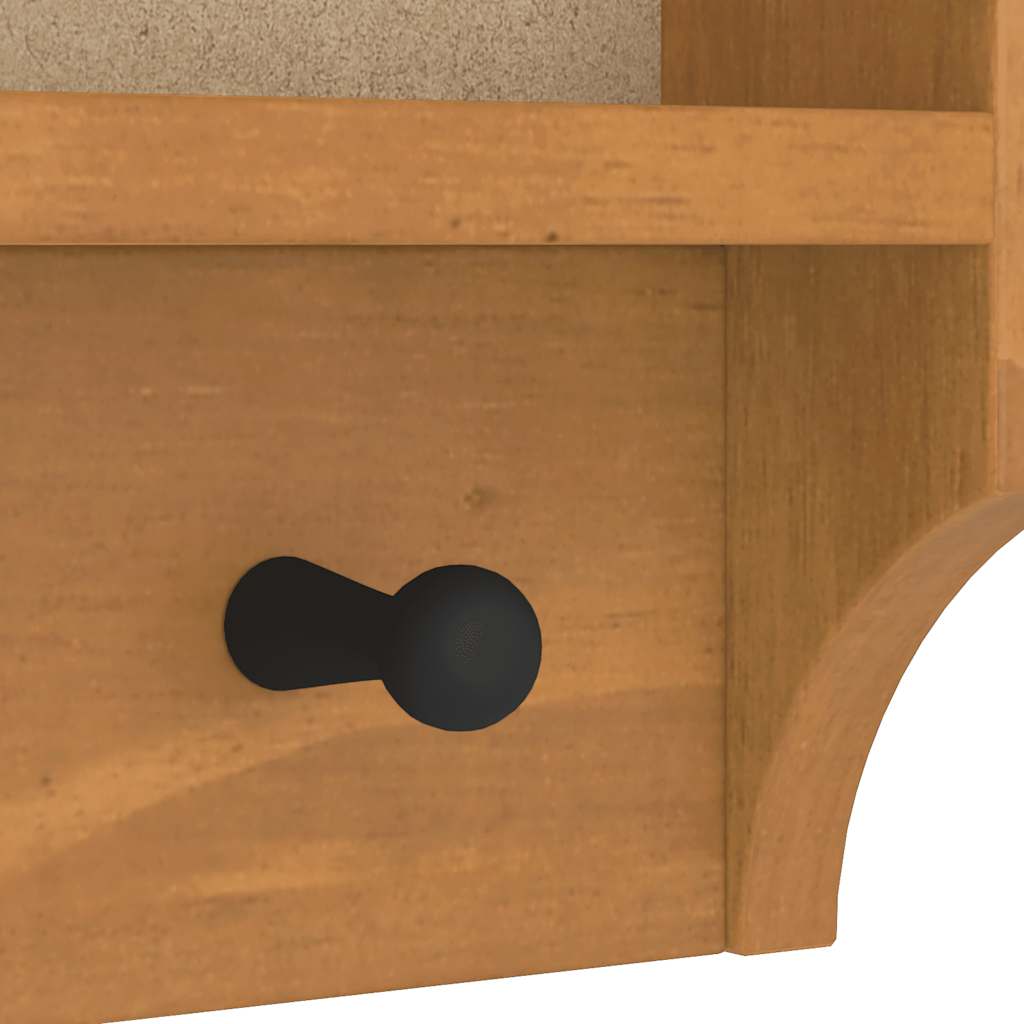 Perchero de pared SANDNES 45x12x35 cm madera maciza de pino