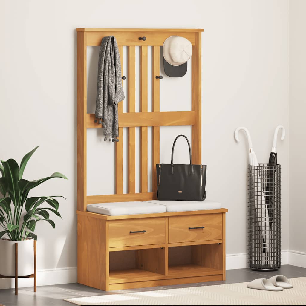 Perchero de entrada SANDNES 45x40x159,5cm madera maciza de pino