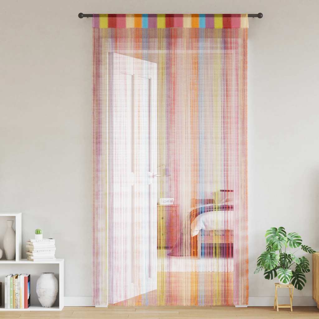 Cortinas de cuerdas 2 uds morado 100x250 cm