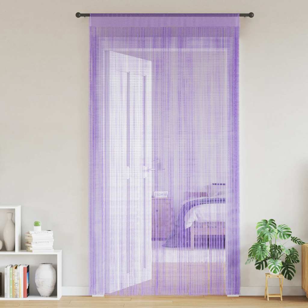 Cortinas de cuerdas 2 uds morado 100x250 cm