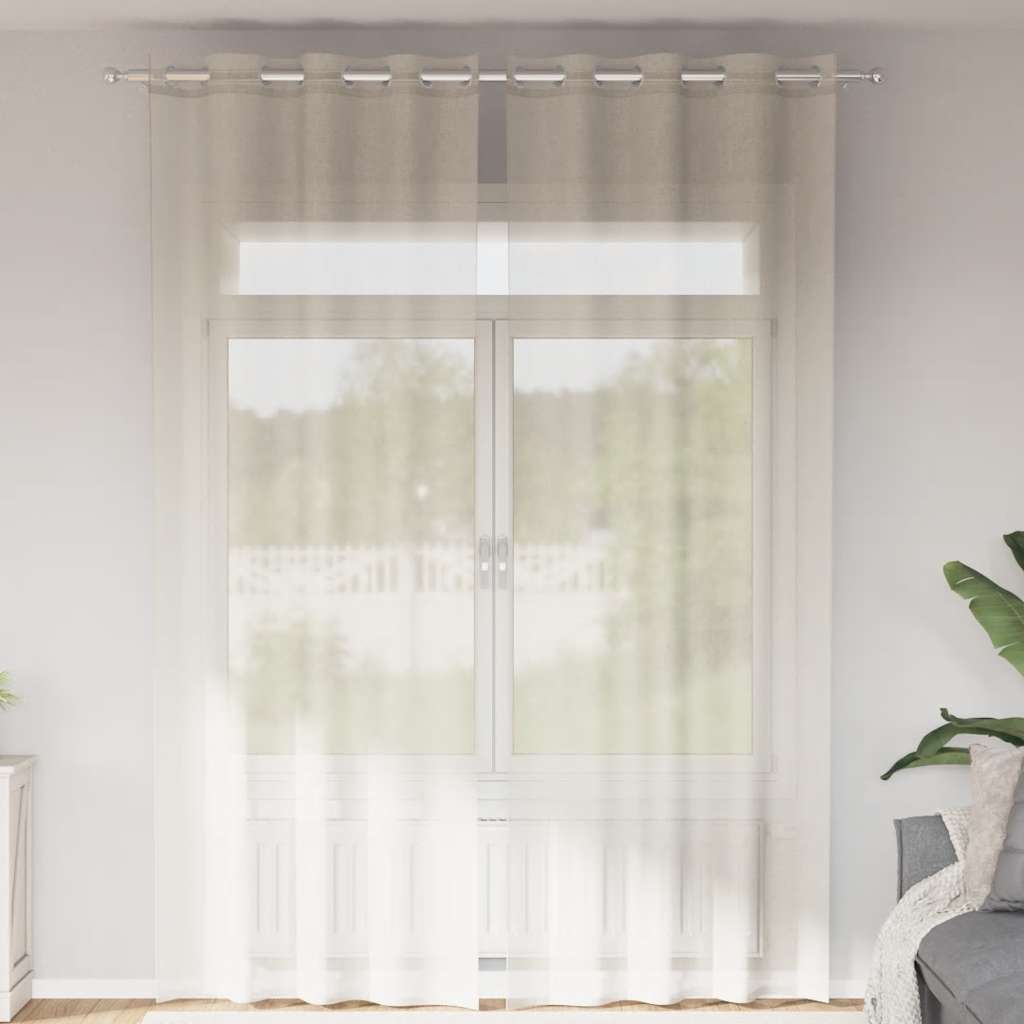 Cortinas de gasa con bolsillos para varillas 2 uds. amarillo