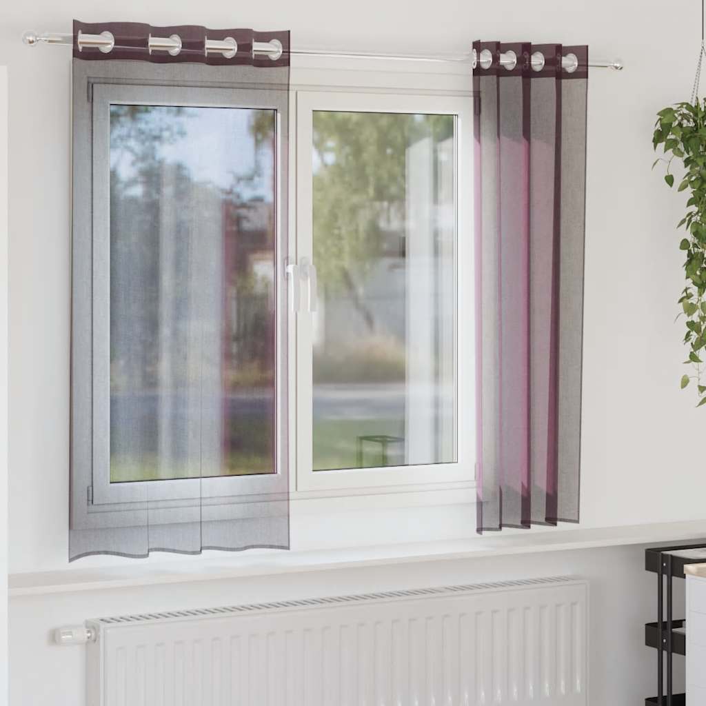 Cortinas de gasa con bolsillos para varillas 2 uds. amarillo