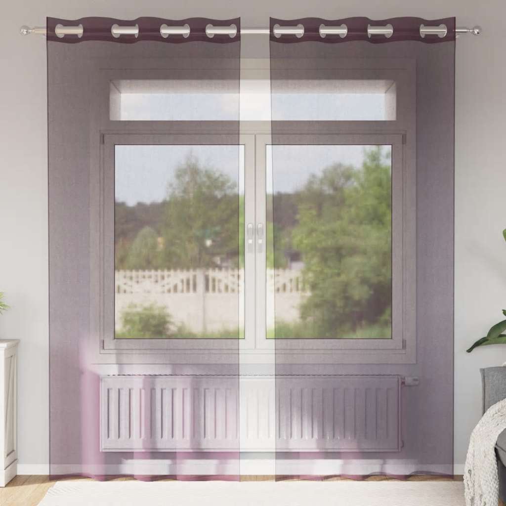 Cortinas de gasa con bolsillos para varillas 2 uds. amarillo
