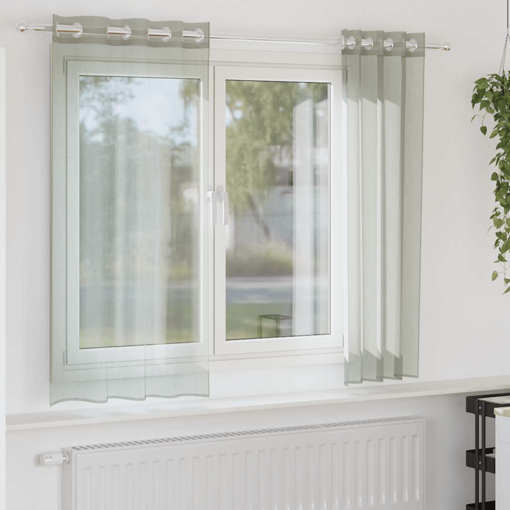Cortinas de gasa con bolsillos para varillas 2 uds. amarillo