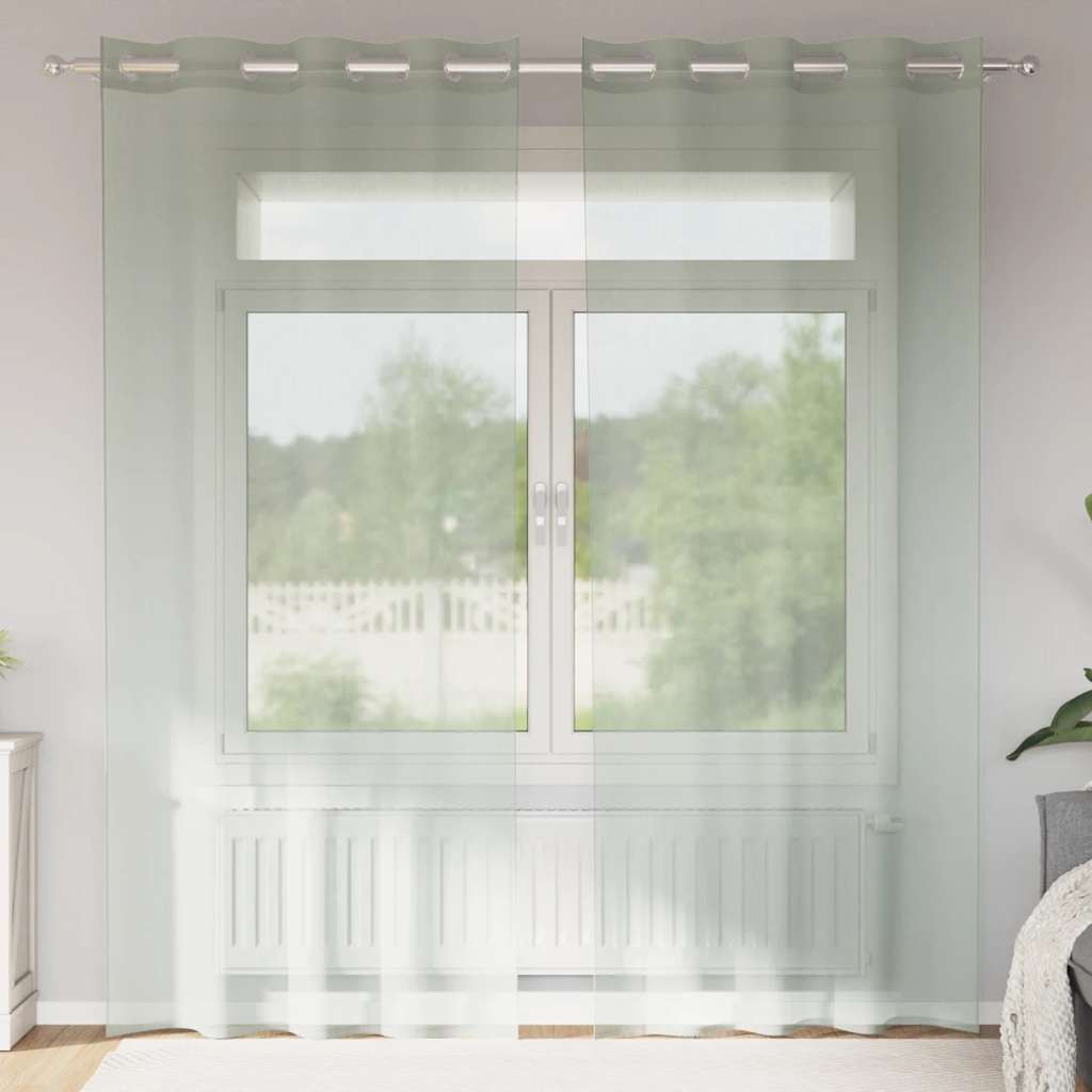 Cortinas de gasa con bolsillos para varillas 2 uds. amarillo
