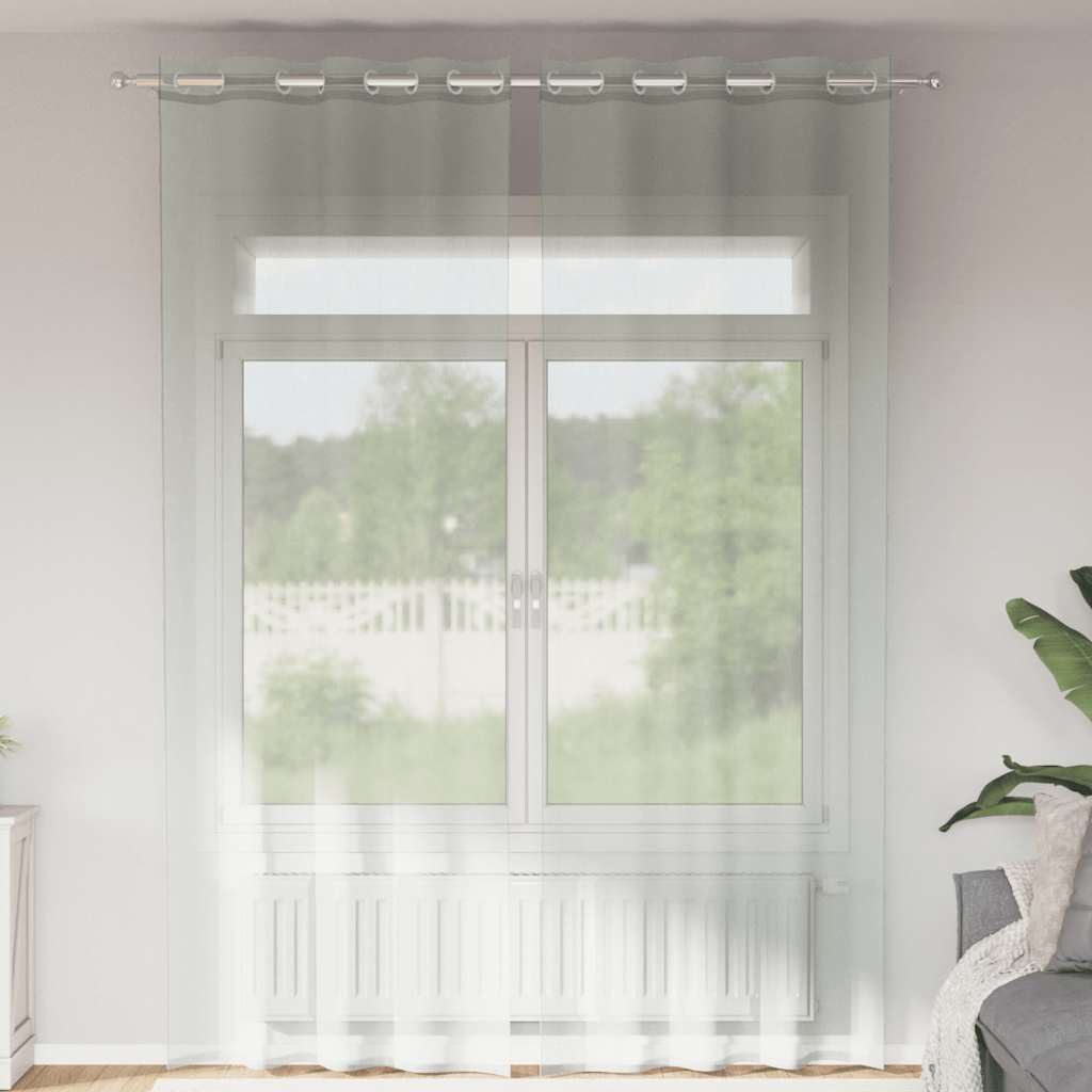 Cortinas de gasa con bolsillos para varillas 2 uds. amarillo