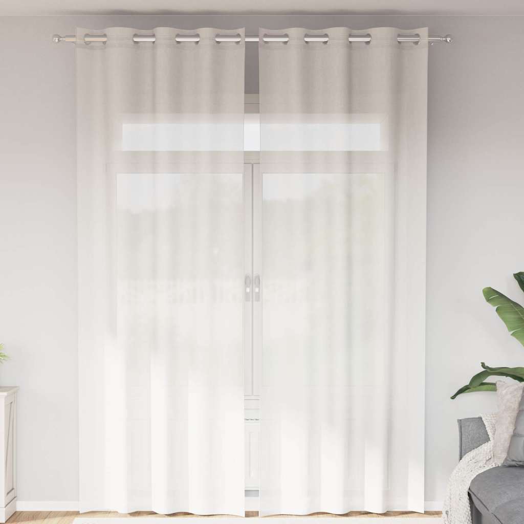 Cortinas de gasa con bolsillos para varillas 2 uds. amarillo