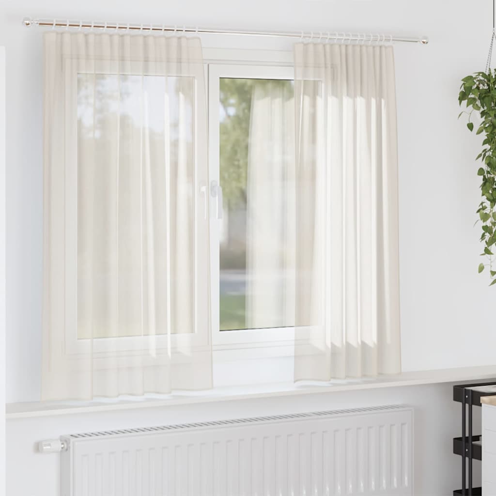 Cortinas de gasa con bolsillos para varillas 2 uds. amarillo