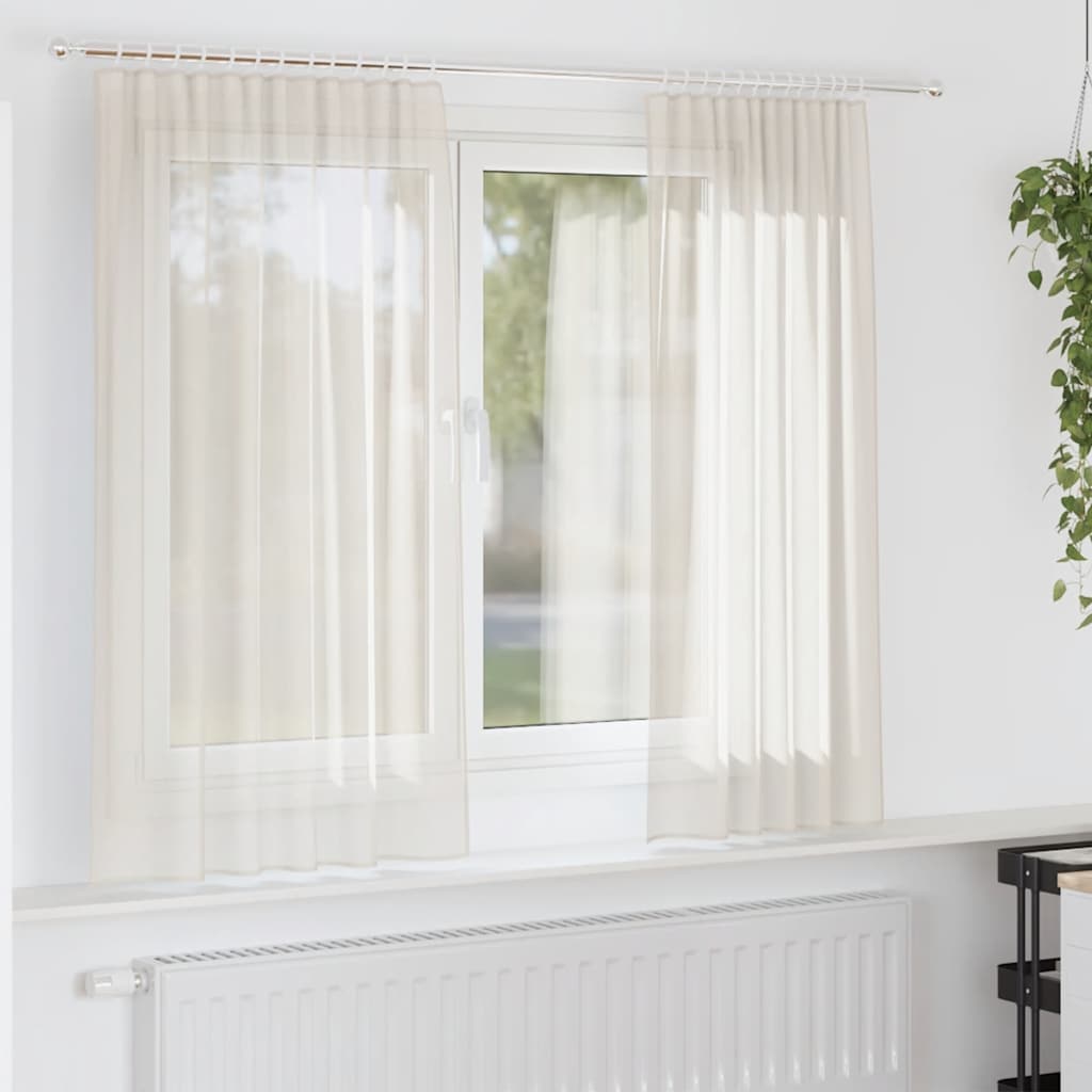 Cortinas de gasa con bolsillos para varillas 2 uds. amarillo