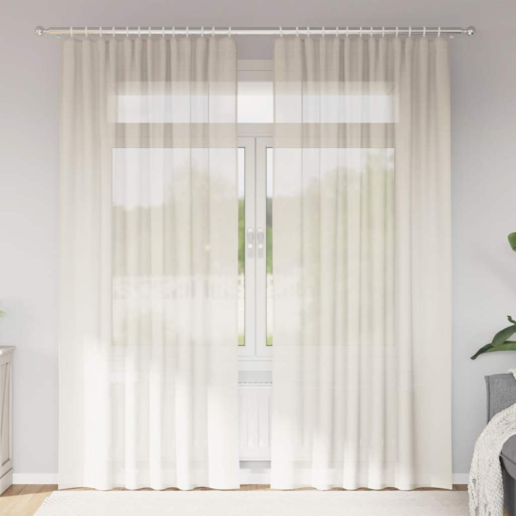 Cortinas de gasa con bolsillos para varillas 2 uds. amarillo