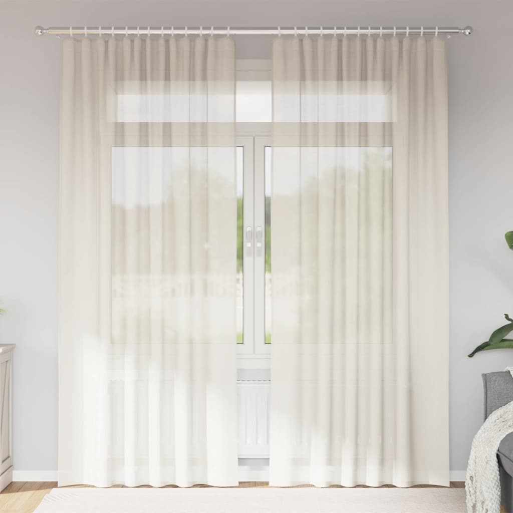 Cortinas de gasa con bolsillos para varillas 2 uds. amarillo