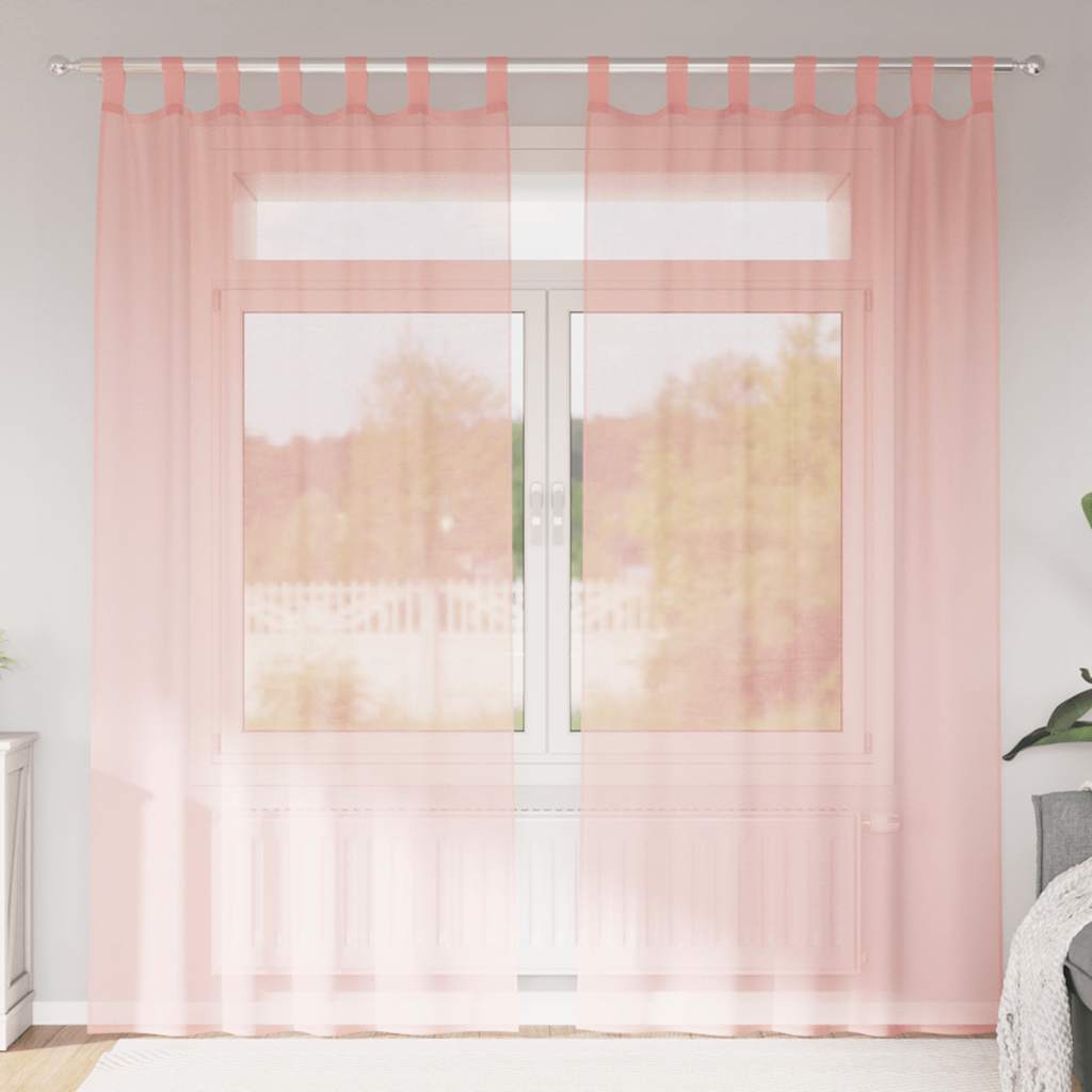 Cortinas de gasa con bolsillos para varillas 2 uds. amarillo