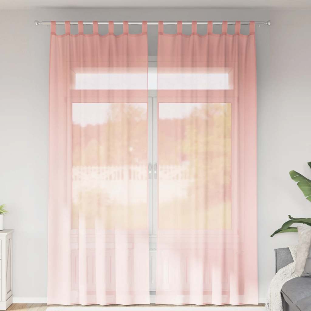 Cortinas de gasa con bolsillos para varillas 2 uds. amarillo