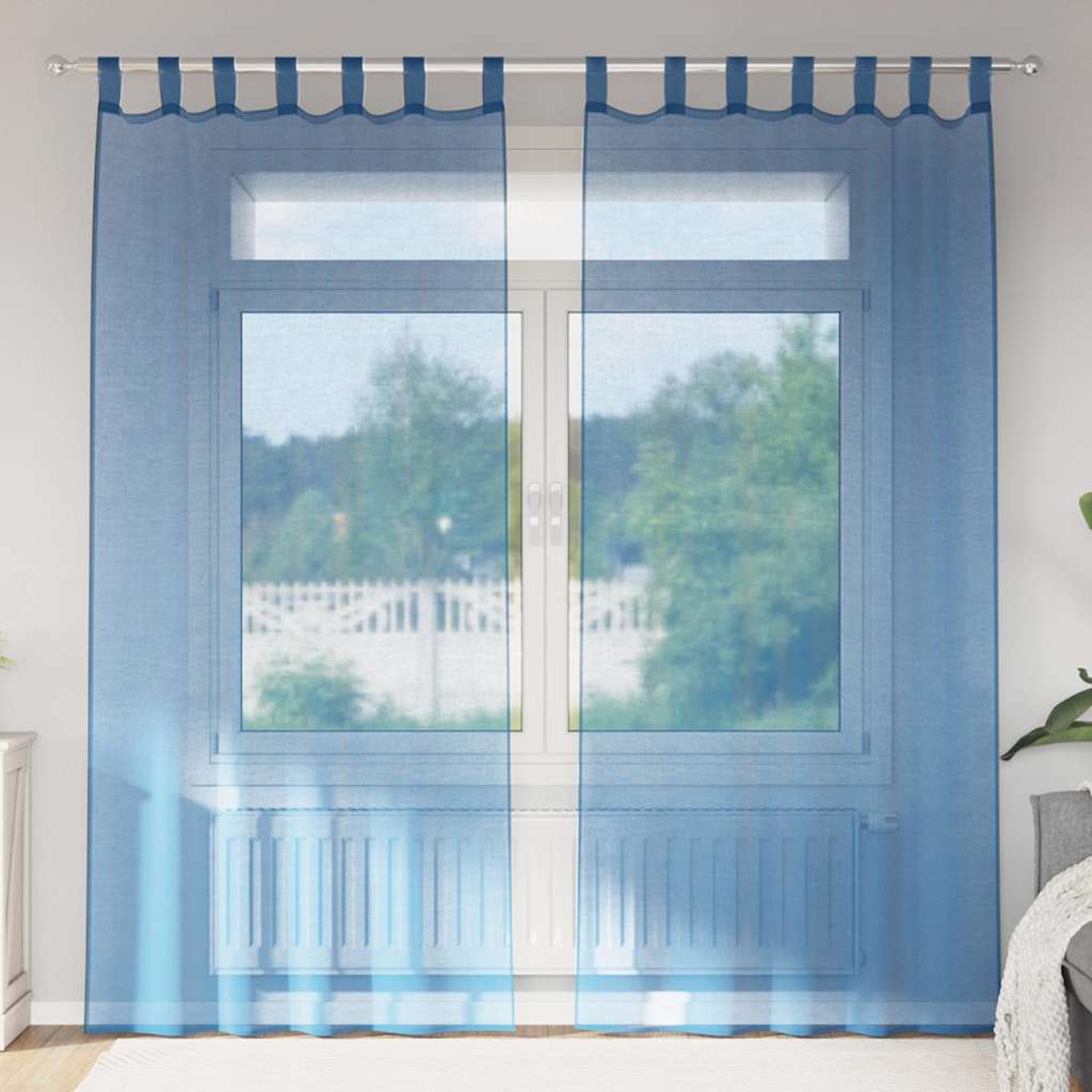 Cortinas de gasa con bolsillos para varillas 2 uds. amarillo