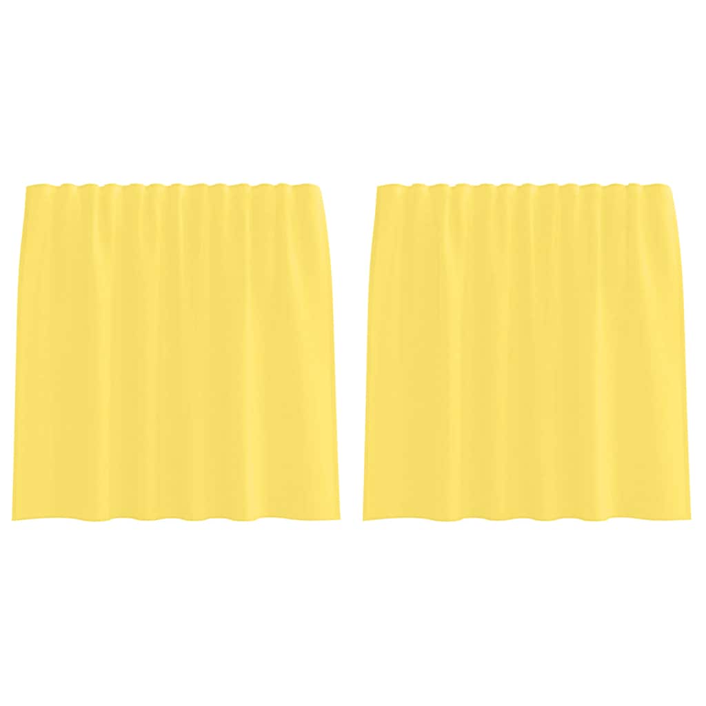 Cortinas de gasa con bolsillos para varillas 2 uds. amarillo