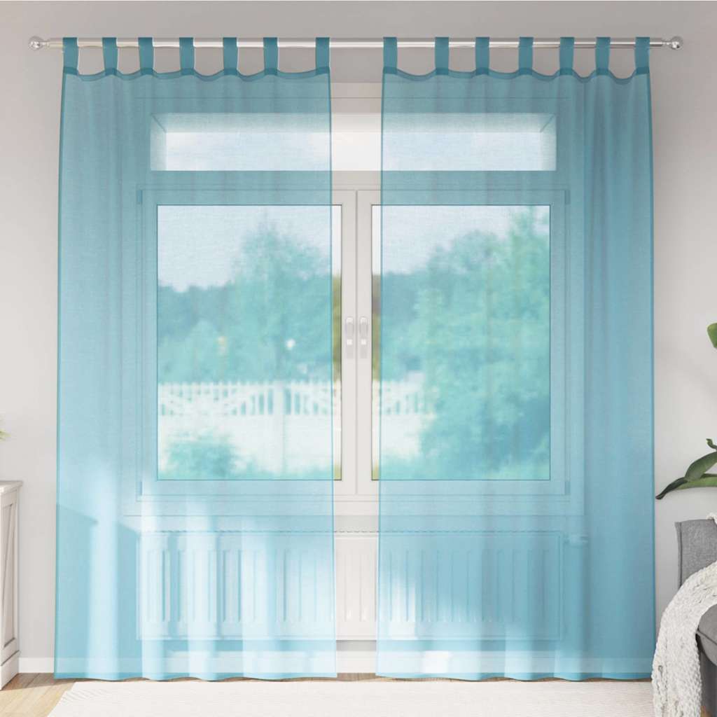 Cortinas de gasa con bolsillos para varillas 2 uds. amarillo