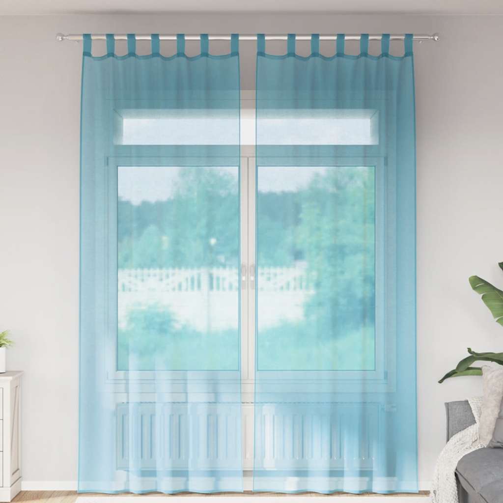 Cortinas de gasa con bolsillos para varillas 2 uds. amarillo