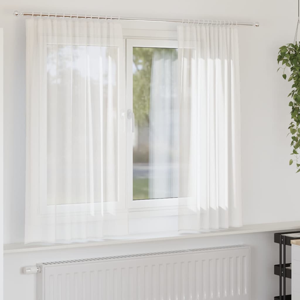 Cortinas de gasa con bolsillos para varillas 2 uds. amarillo