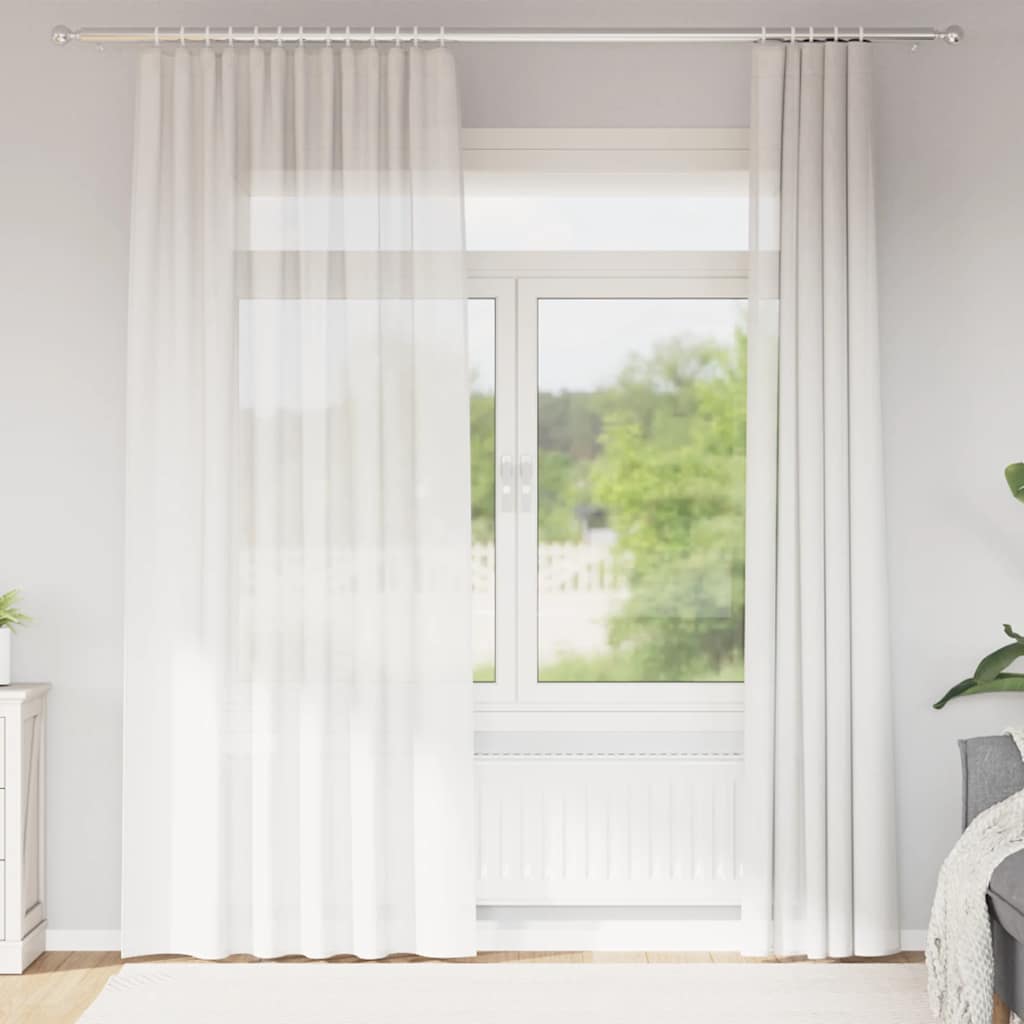 Cortinas de gasa con bolsillos para varillas 2 uds. amarillo