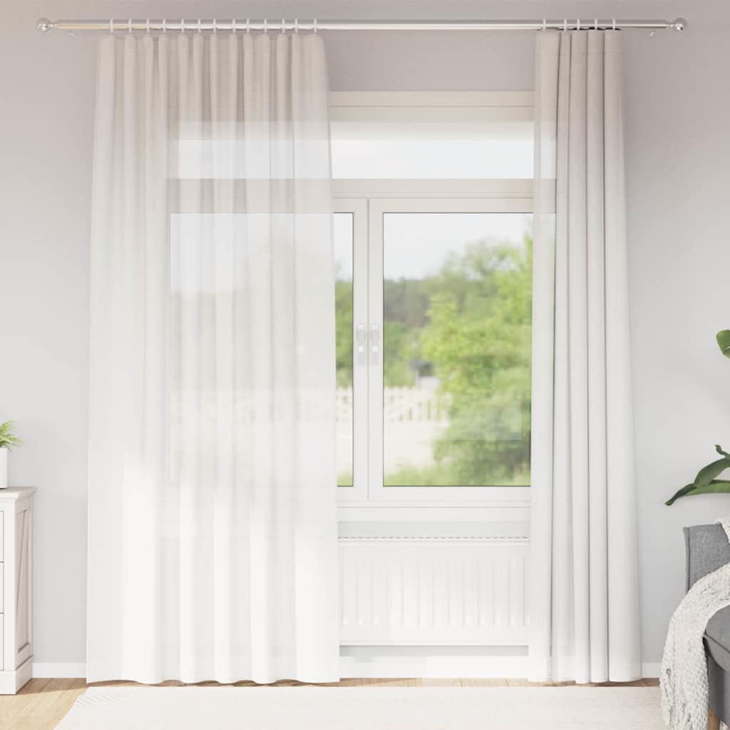 Cortinas de gasa con bolsillos para varillas 2 uds. amarillo