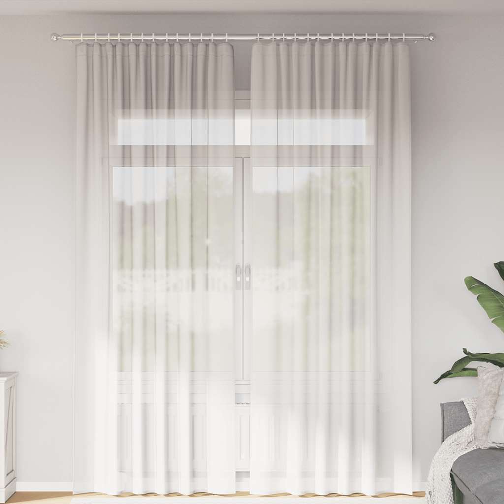 Cortinas de gasa con bolsillos para varillas 2 uds. amarillo