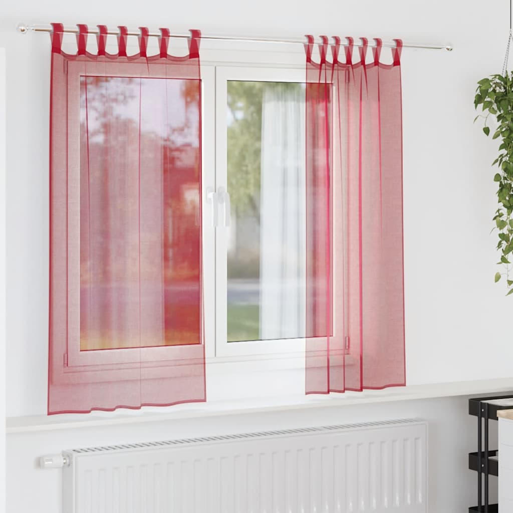 Cortinas de gasa con bolsillos para varillas 2 uds. amarillo