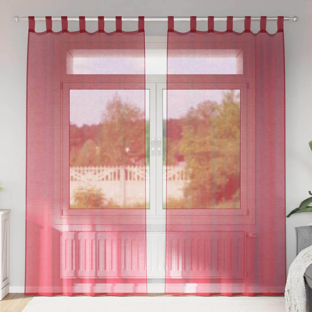 Cortinas de gasa con bolsillos para varillas 2 uds. amarillo