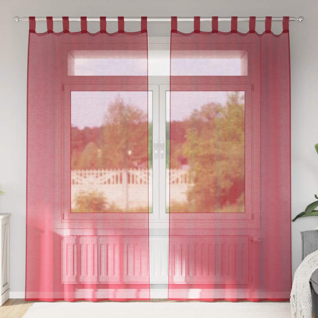 Cortinas de gasa con bolsillos para varillas 2 uds. amarillo