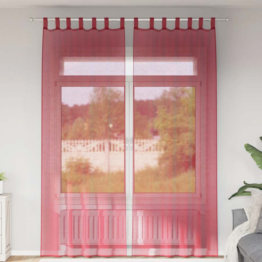 Cortinas de gasa con bolsillos para varillas 2 uds. amarillo