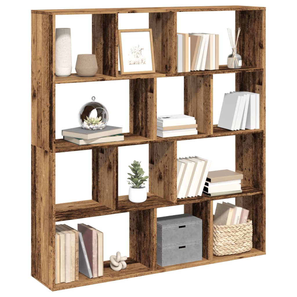 Estantería de madera de ingeniería envejecida 132x29x141,5 cm
