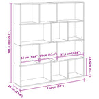 Estantería de madera de ingeniería envejecida 132x29x141,5 cm